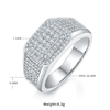 R6479 luxury setting S925 silver plated white gold moissanite men's ring with diamond D-grade 0.84 carats 1